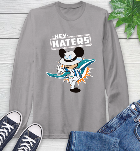 NFL Hey Haters Mickey Football Sports Miami Dolphins Long Sleeve T-Shirt 6
