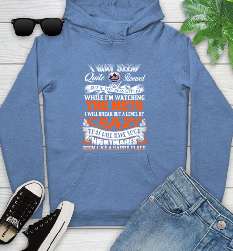 New York Mets MLB Baseball Don't Mess With Me While I'm Watching My Team Youth Hoodie 13