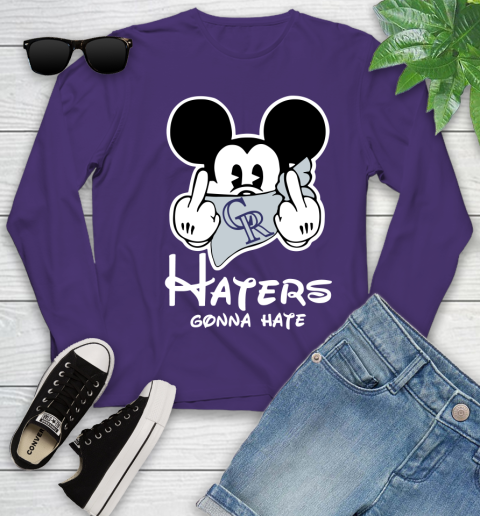 MLB Colorado Rockies Gonna Hate Mickey Mouse Disney Baseball T Shirt_000 Youth Long Sleeve 4