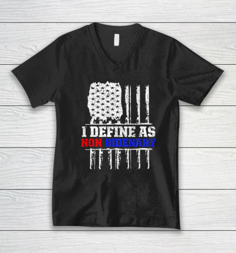 Patriotic I Define As Non Bidenary Anti Biden Political V-Neck T-Shirt