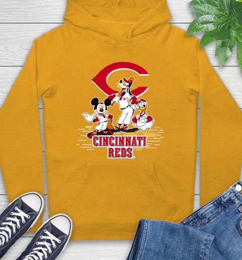 MLB Cincinnati Reds Mickey Mouse Donald Duck Goofy Baseball T Shirt Hoodie 2