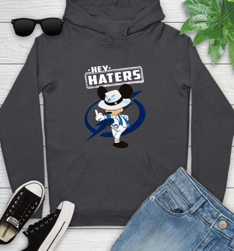 NHL Hey Haters Mickey Hockey Sports Tampa Bay Lightning Youth Hoodie 8