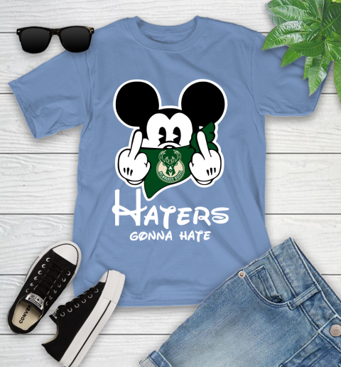 NBA Milwaukee Bucks Haters Gonna Hate Mickey Mouse Disney Basketball T Shirt Youth T-Shirt 15