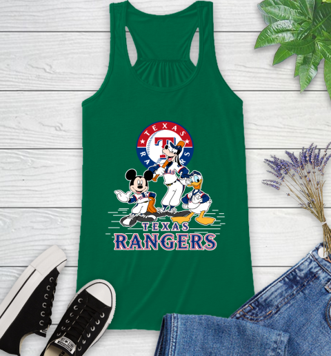 MLB Texas Rangers Mickey Mouse Donald Duck Goofy Baseball T Shirt Racerback Tank 6