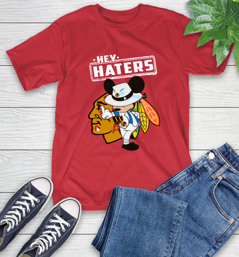 NHL Hey Haters Mickey Hockey Sports Chicago Blackhawks T-Shirt 11