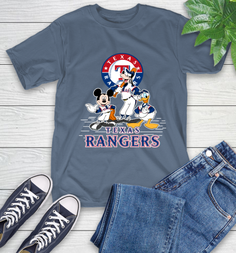 MLB Texas Rangers Mickey Mouse Donald Duck Goofy Baseball T Shirt T-Shirt 8