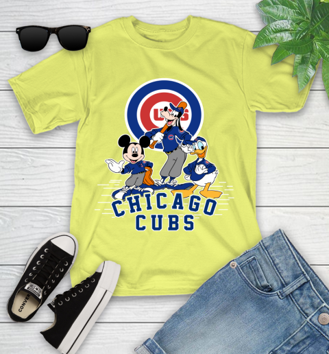 MLB Chicago Cubs Mickey Mouse Donald Duck Goofy Baseball T Shirt Youth T-Shirt 10