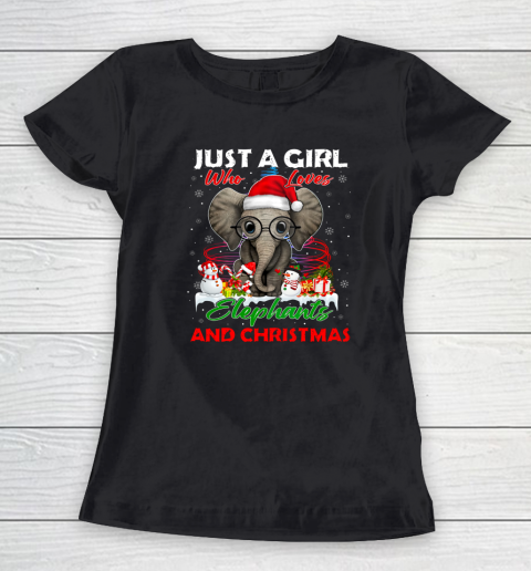 Just A Girl Who Loves Hippie Elephant Christmas Pajama Women's T-Shirt