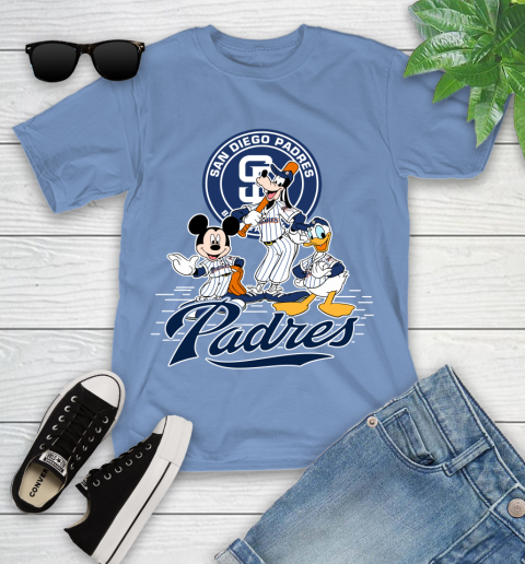 MLB San Diego Padres Mickey Mouse Donald Duck Goofy Baseball T Shirt Youth T-Shirt 30
