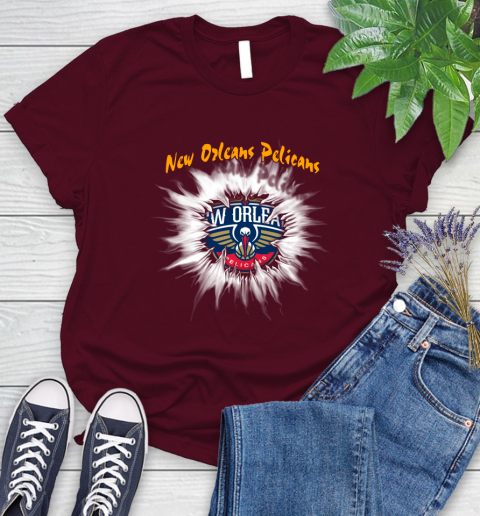 New Orleans Pelicans NBA Basketball Rip Sports Women's T-Shirt 7