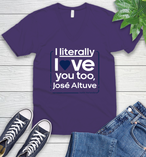 I literally love Jose Altuve Shirt V-Neck T-Shirt 9
