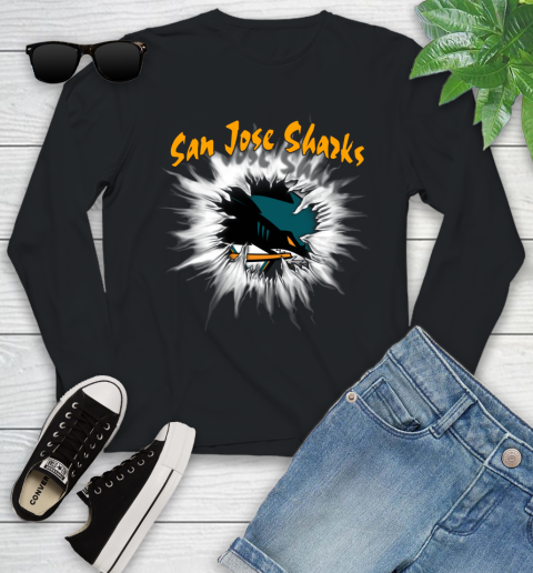 San Jose Sharks NHL Hockey Adoring Fan Rip Sports Youth Long Sleeve