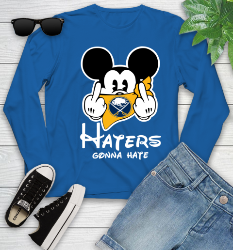 NHL Buffalo Sabres Haters Gonna Hate Mickey Mouse Disney Hockey T Shirt Youth Long Sleeve 10