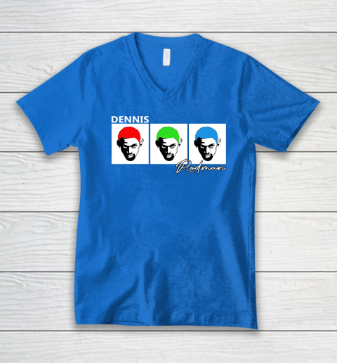 Dennis Rodman Shirt Cool Basketball Player With Colorful Hair V-Neck T-Shirt 4