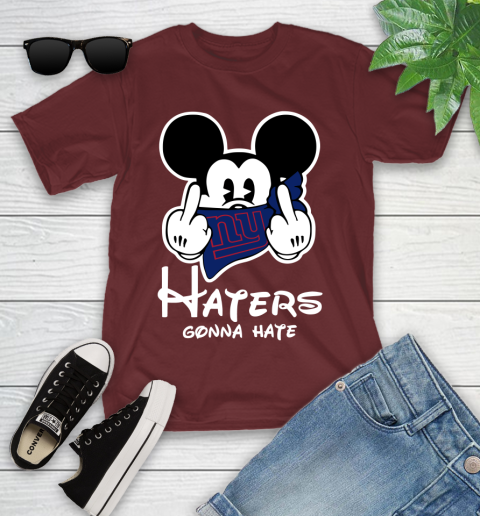 NFL New York Giants Haters Gonna Hate Mickey Mouse Disney Football T Shirt Youth T-Shirt 14