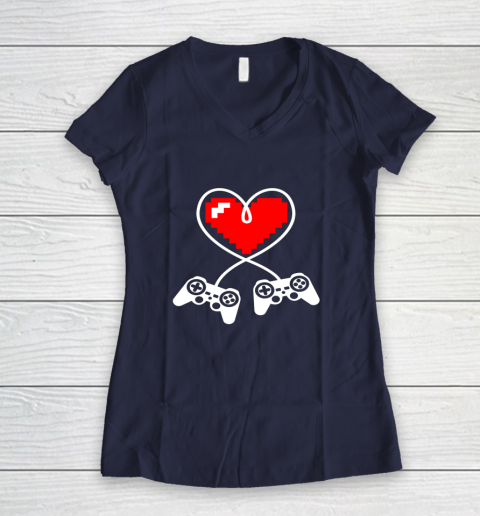 This Is My Valentine Pajama Shirt Gamer Controller Women's V-Neck T-Shirt 7