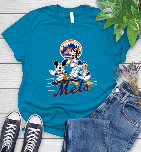 MLB New York Mets Mickey Mouse Donald Duck Goofy Baseball T Shirt Women's T-Shirt 10