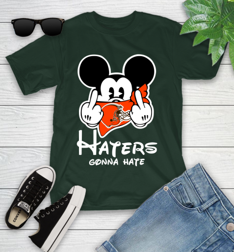 NFL Cleveland Browns Haters Gonna Hate Mickey Mouse Disney Football T Shirt Youth T-Shirt 5