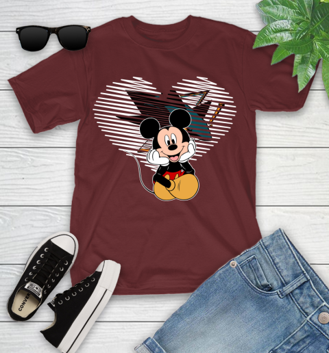 NHL San Jose Sharks The Heart Mickey Mouse Disney Hockey Youth T-Shirt 14