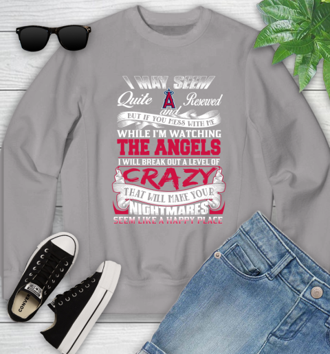 Los Angeles Angels MLB Baseball Don't Mess With Me While I'm Watching My Team Youth Sweatshirt 3