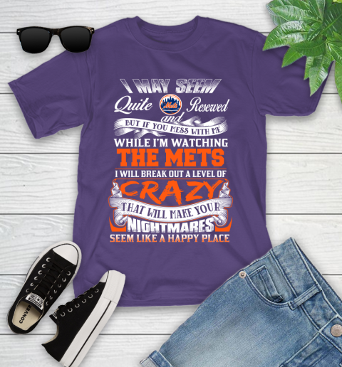 New York Mets MLB Baseball Don't Mess With Me While I'm Watching My Team Youth T-Shirt 3