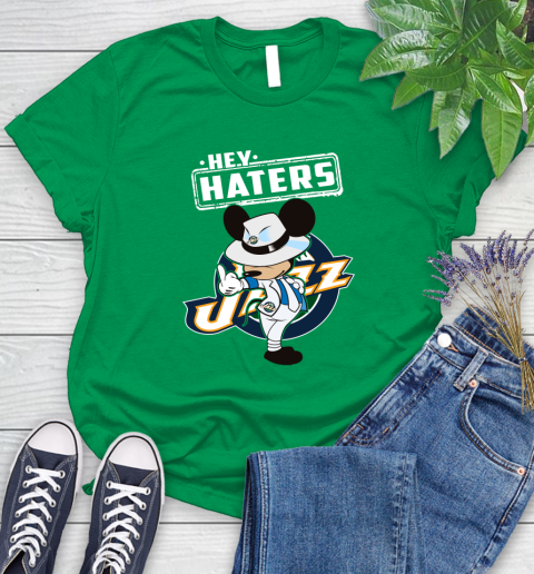 NBA Hey Haters Mickey Basketball Sports Utah Jazz Women's T-Shirt 9