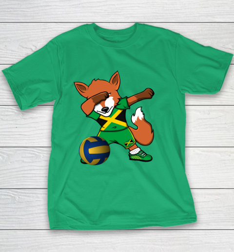Dabbing Fox Jamaica Volleyball Fans Jersey Jamaican Youth T-Shirt 5