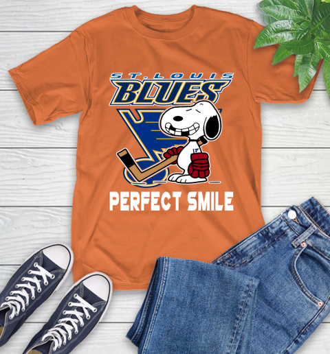NHL St.Louis Blues Snoopy Perfect Smile The Peanuts Movie Hockey T Shirt T-Shirt 4