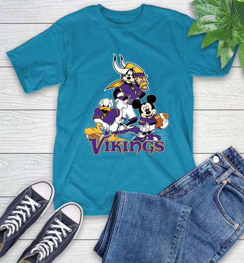 NFL Minnesota Vikings Mickey Mouse Donald Duck Goofy Football Shirt T-Shirt 9