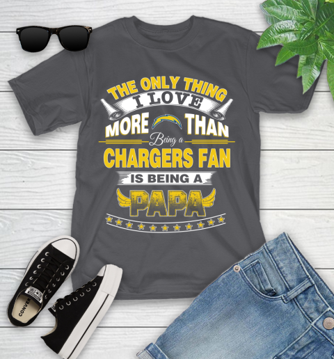 NFL The Only Thing I Love More Than Being A Los Angeles Chargers Fan Is Being A Papa Football Youth T-Shirt 6