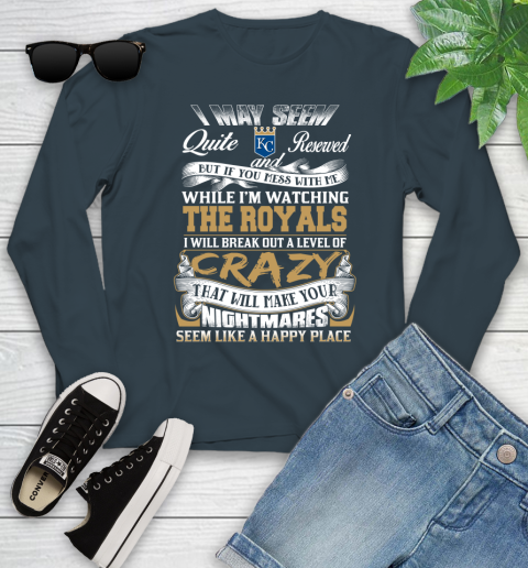 Kansas City Royals MLB Baseball Don't Mess With Me While I'm Watching My Team Youth Long Sleeve 9