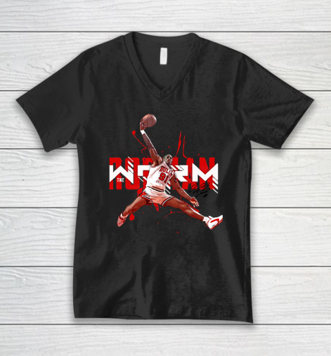 Dennis Rodman Basketball V-Neck T-Shirt
