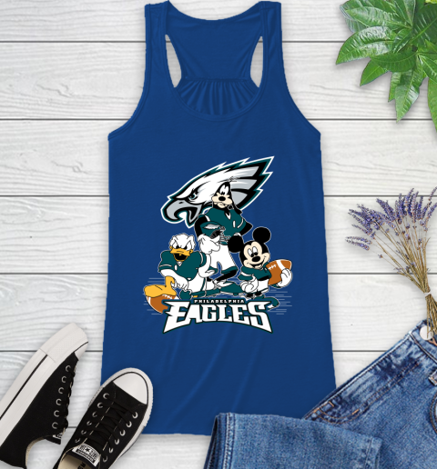 NFL Philadelphia Eagles Mickey Mouse Donald Duck Goofy Football Shirt Racerback Tank 8