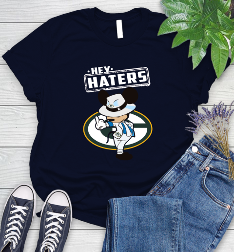 NFL Hey Haters Mickey Football Sports Green Bay Packers Women's T-Shirt 2