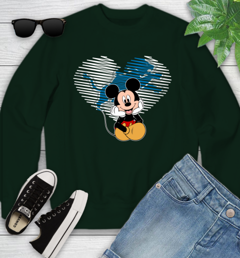 NFL Detroit Lions The Heart Mickey Mouse Disney Football T Shirt_000 Youth Sweatshirt 9