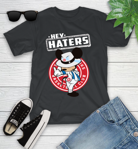 NBA Hey Haters Mickey Basketball Sports Atlanta Hawks Youth T-Shirt