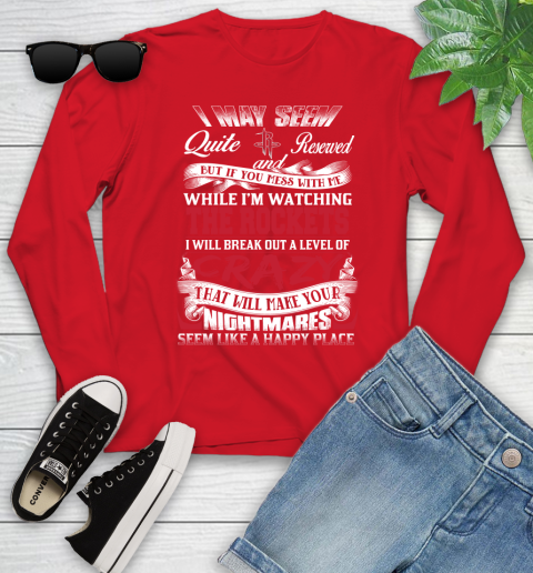 Houston Rockets NBA Basketball Don't Mess With Me While I'm Watching My Team Youth Long Sleeve 11
