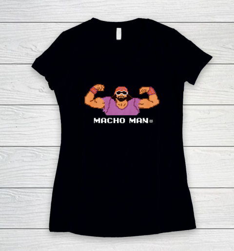 WWE Macho Man 8 Bit Women's V-Neck T-Shirt