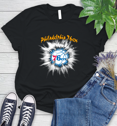 Philadelphia 76ers NBA Basketball Rip Sports Women's T-Shirt