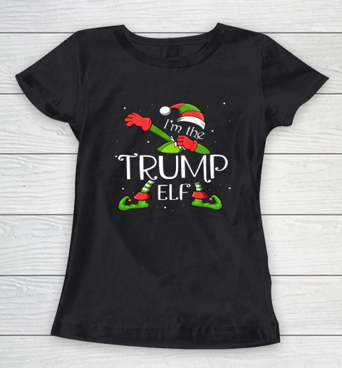 I'm The Trump Elf Dabbing Santa Claus Xmas Christmas Women's T-Shirt
