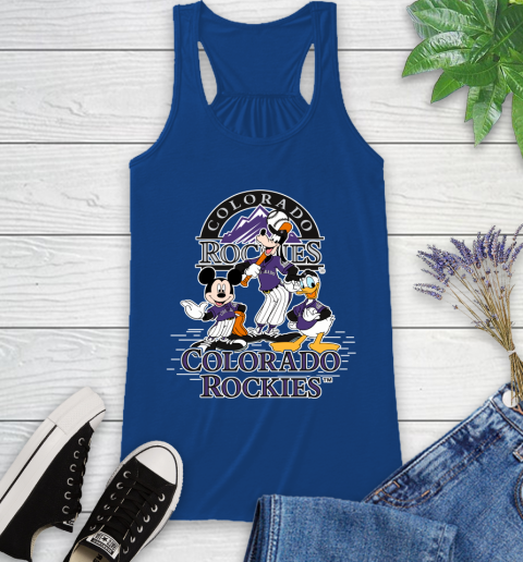 MLB Colorado Rockies Mickey Mouse Donald Duck Goofy Baseball T Shirt Racerback Tank 8