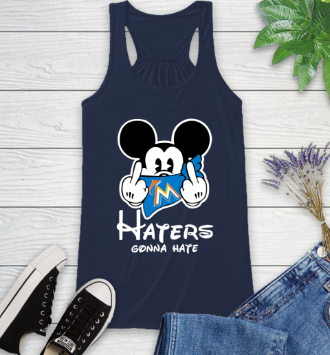 MLB Miami Marlins Haters Gonna Hate Mickey Mouse Disney Baseball T Shirt_000 Racerback Tank 9