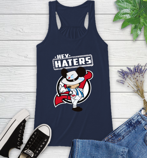 NHL Hey Haters Mickey Hockey Sports New Jersey Devils Racerback Tank 9