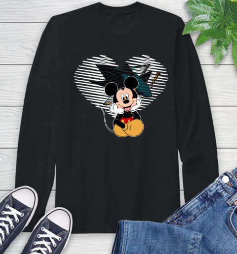 NHL San Jose Sharks The Heart Mickey Mouse Disney Hockey Long Sleeve T-Shirt