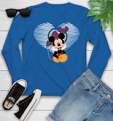 NHL New Jersey Devils The Heart Mickey Mouse Disney Hockey Youth Long Sleeve 10