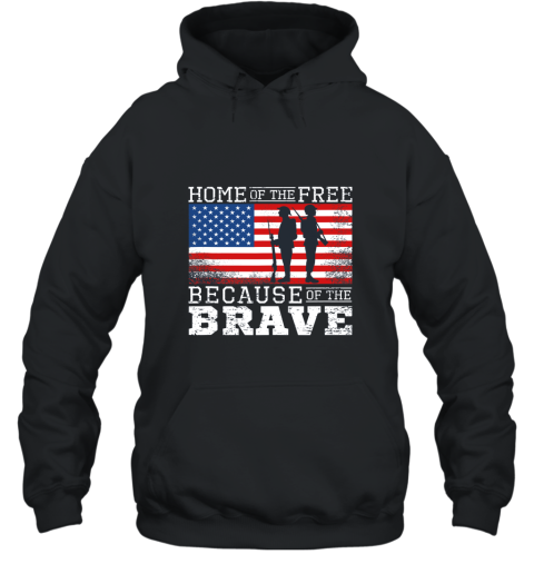 Home of the Free Because of the Brave Military American Flag Tank Top AN Hooded
