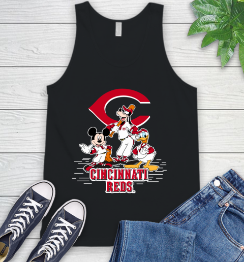 MLB Cincinnati Reds Mickey Mouse Donald Duck Goofy Baseball T Shirt Tank Top