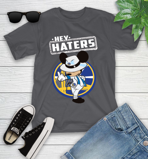 NBA Hey Haters Mickey Basketball Sports Golden State Warriors Youth T-Shirt 6