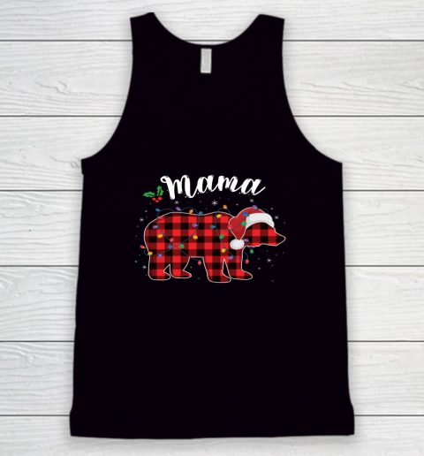 Mama Bear Buffalo Red Plaid Matching Family Christmas Pajama Tank Top