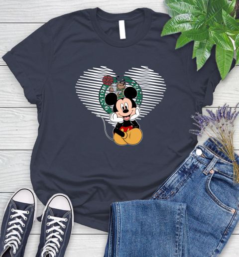 NBA Boston Celtics The Heart Mickey Mouse Disney Basketball Women's T-Shirt 14